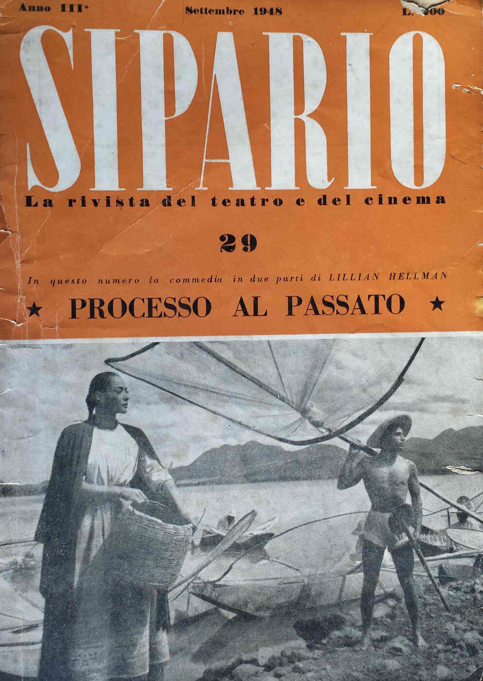 SIPARIO magazine side cover Issue 29 September 1948
